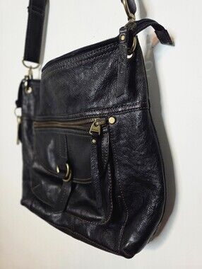 Fossil Black Leather Crossbody Bag